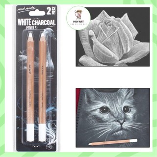 Bộ 2 bút chì than trắng Mont Marte white charcoal pencil