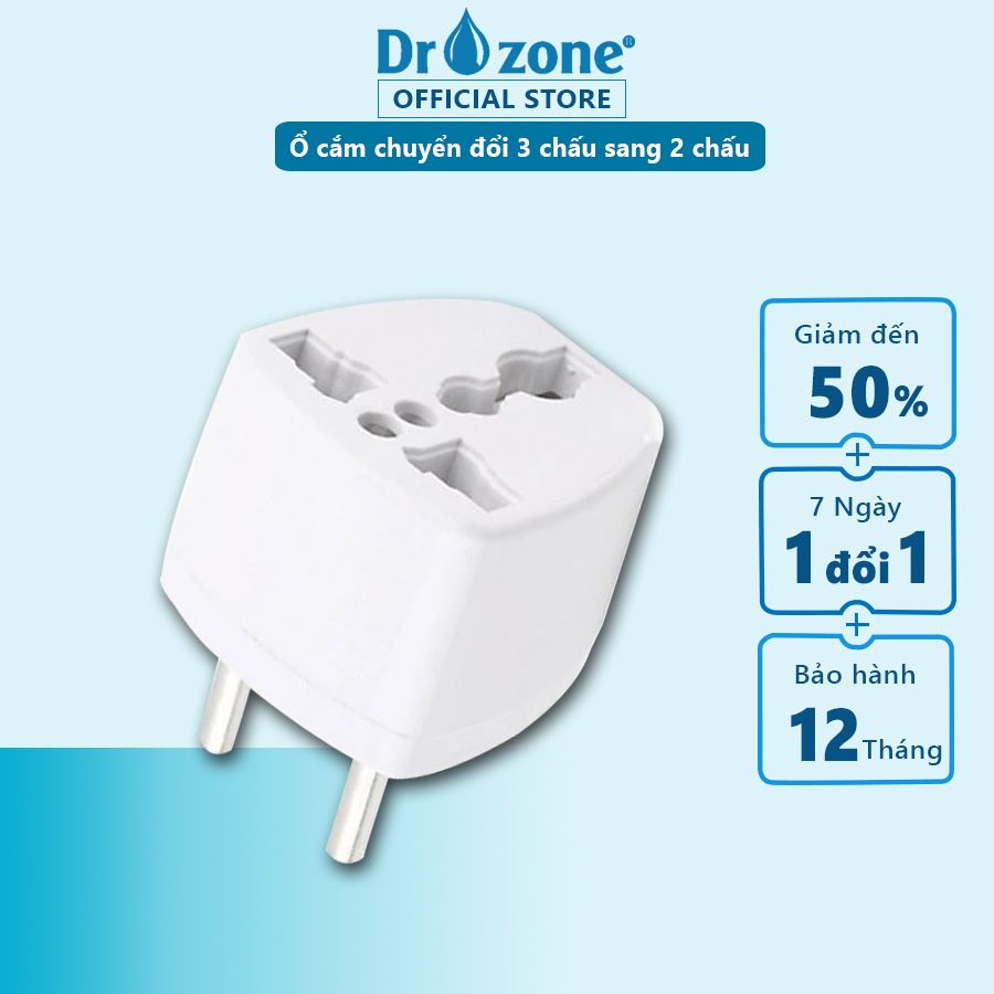 Ổ CẮM CHUYỂN ĐỔI 3 CHÂN SANG 2 CHÂN DR.OZONE NGUỒN ĐIỆN 220V GIA ĐÌNH