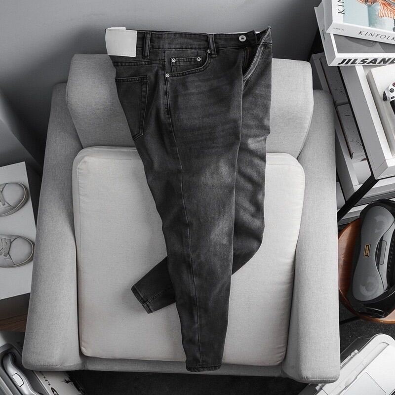 Quần jean dài nam ZR xám đen cào rách,Form Slimfit,chất vải co dãn
