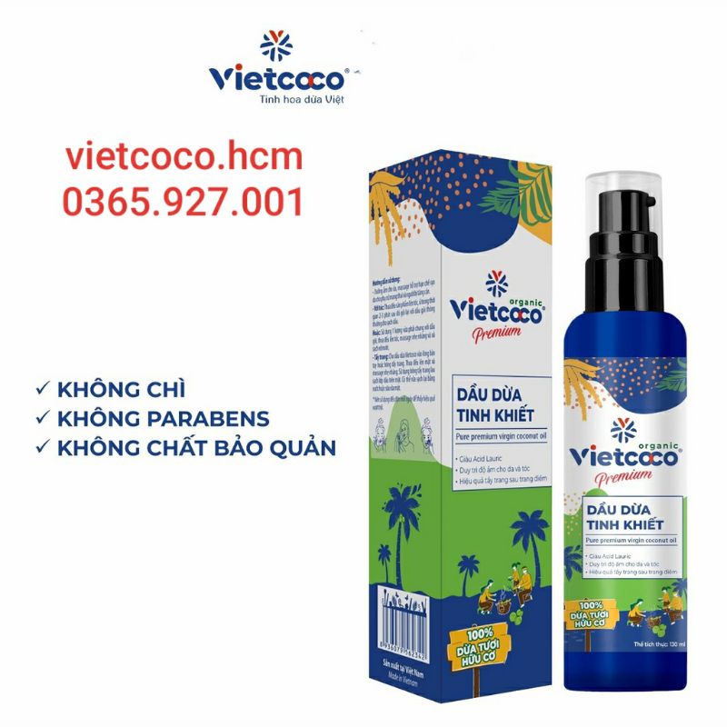 Dầu dừa tinh khiết Vietcoco 130ml