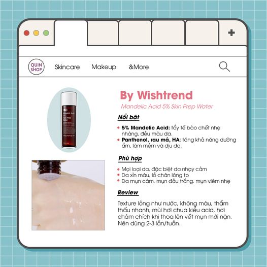 Tẩy Da Chết Sáng Da By Wishtrend Mandelic Acid 5% Skin Prep Water