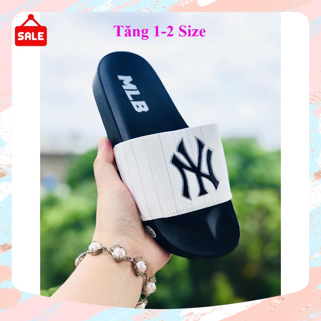 Dép mlb ❤️FREESHIP + Hộp❤ quai ngang thể thao nam nữ hot trent, kèm tem tag mác đầy đủ, mlb Ny trơn