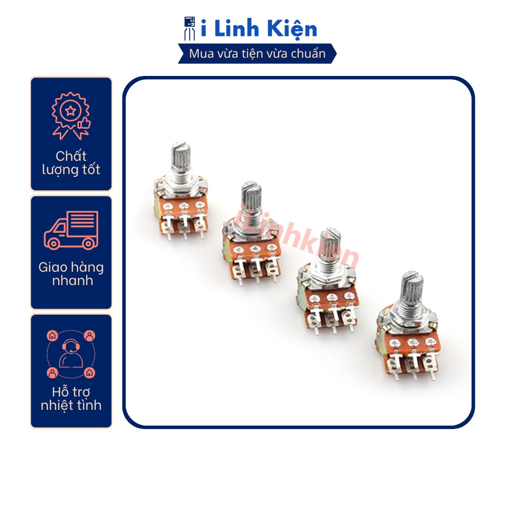 Chiết áp đôi WH148 15mm 1K - 500K chất lượng tốt