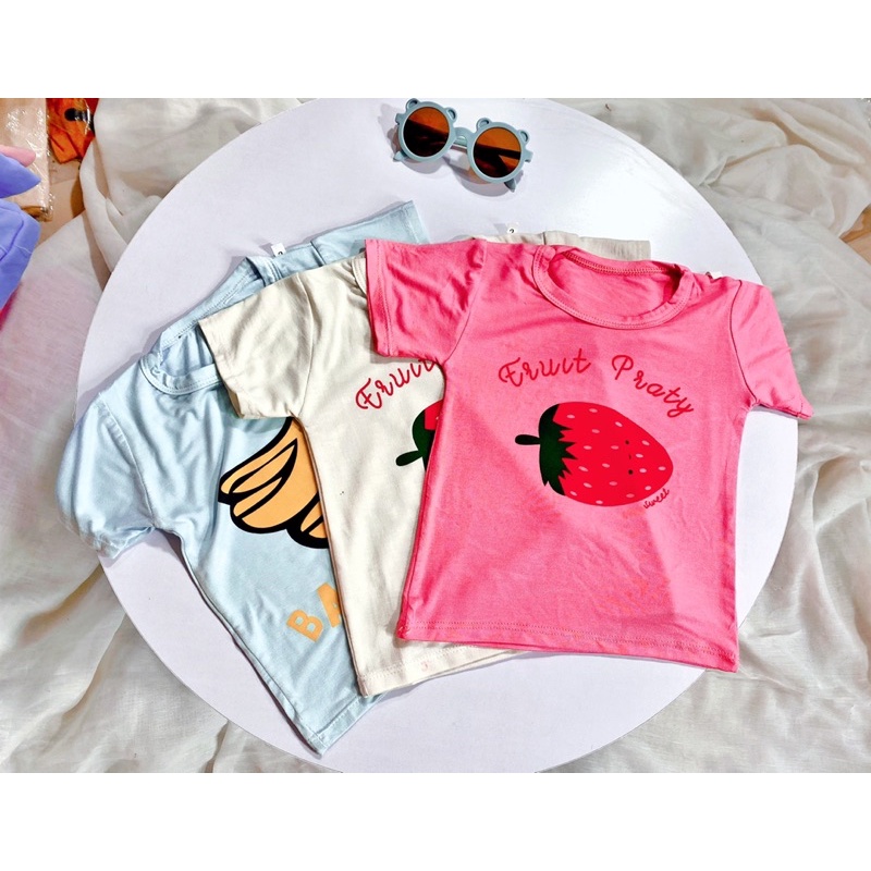 Set hè cộc tay ,chất thun lạnh siêu mềm siêu mát , mẫu hoa quả cho bé
