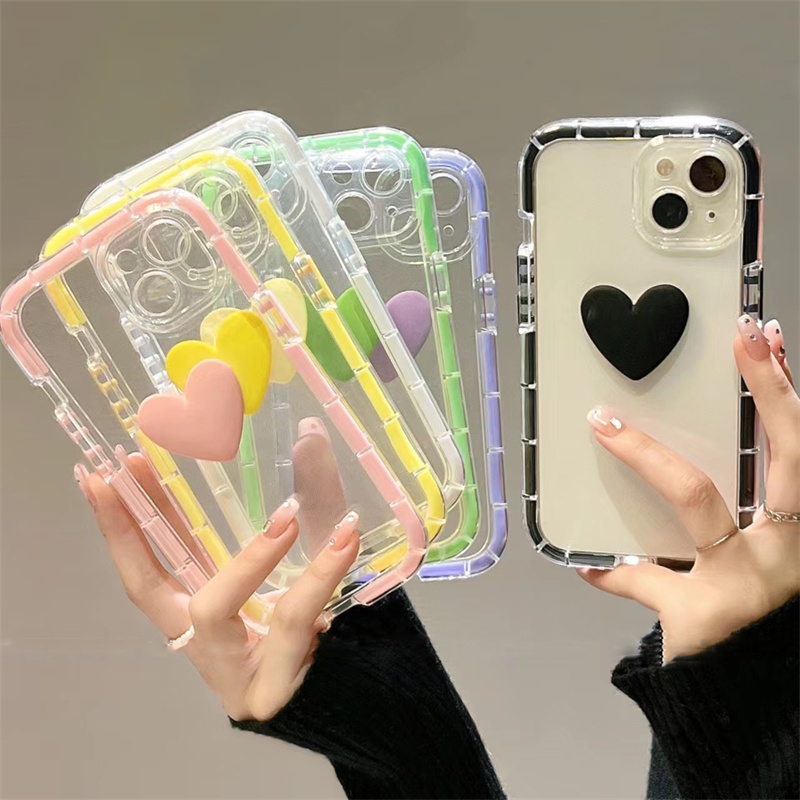 Ôp Điện Thoại Trong Suốt Họa Tiết Trái Tim Cho iphone ip 12 pro max ip13 13pro ip 13 pro max ip14 14 plus 14pro 14 pro max Ốp