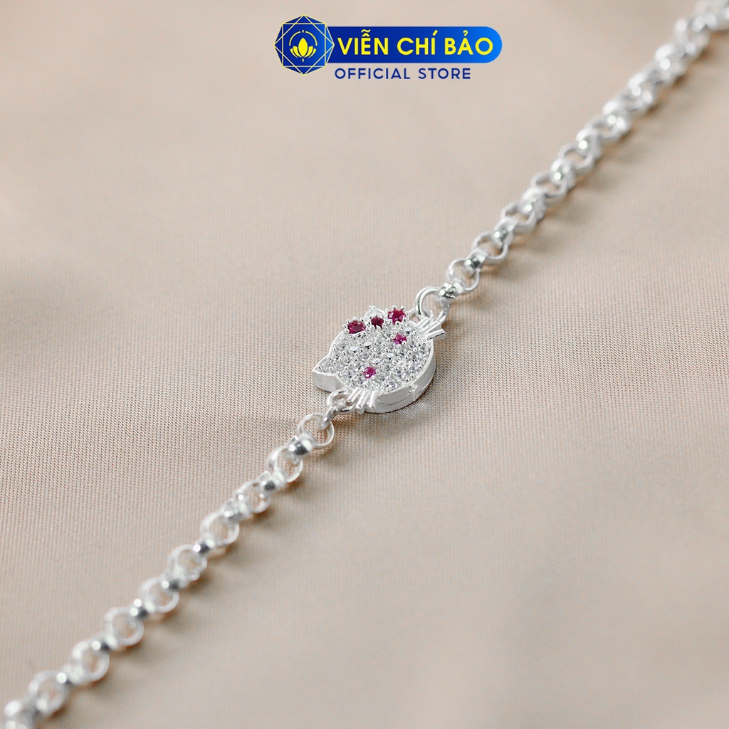 Lắc tay bạc trẻ em dây xích kitty chất liệu bạc 925 thời trang phụ kiện trang sức Viễn Chí Bảo L400350