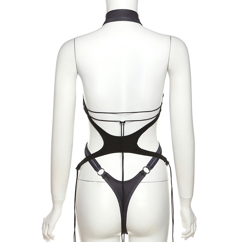 Rerosa Áo Liền Quần Ngắn Tay Ôm Dáng In Chữ Cắt Xẻ Cá Tính Cho Nữ | BigBuy360 - bigbuy360.vn