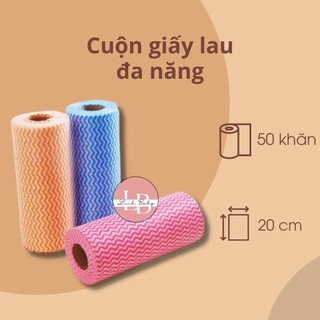 Cuộn giấy lau đa năng bằng vải không dệt 50 miếng