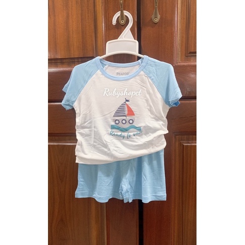 Bộ cộc tay Peapod vải sợi tre mềm mát cho bé trai bé gái