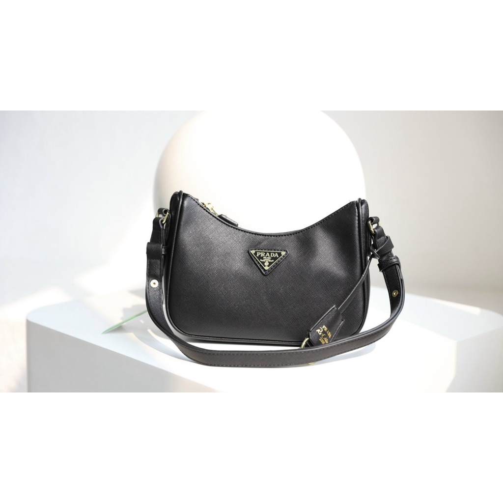 Túi xách prada kẹp nách bản da xước 2 dây hàng fullbox