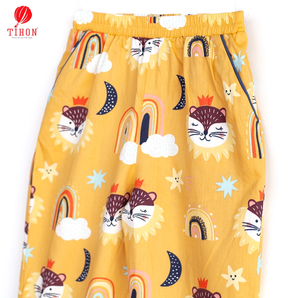 Bộ pijama trẻ em TIHON dài tay họa tiết bắt mắt phối viền trắng SET0750269