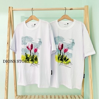 Áo Thun Loca Brand LEVENTS 2LIP Cream FULL TAG VẢI 2 Hoa Tulip form rộng Unisex Nam Nữ