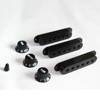 💖Bộ 3 Guitar Pickup Cover Volume Tone Knobs Tip Set, Đen