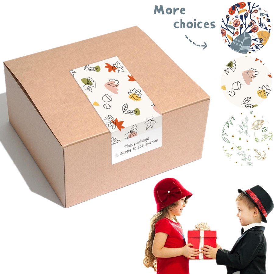 Set Đóng Gói Nhãn Dán Hoa Thanh Lịch Hình Chữ Nhật Cảm Ơn Bạn Open me Nhãn dán Sticker Con Dấu Tự Làm Quà Tặng Thủ Công