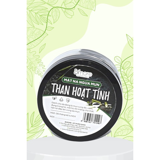 Mặt Nạ Bimore Than Hoạt Tính Ngừa Mụn Giúp Giảm Sưng, Nhanh Khô Đầu Mụn Và Ngăn Ngừa Mụn