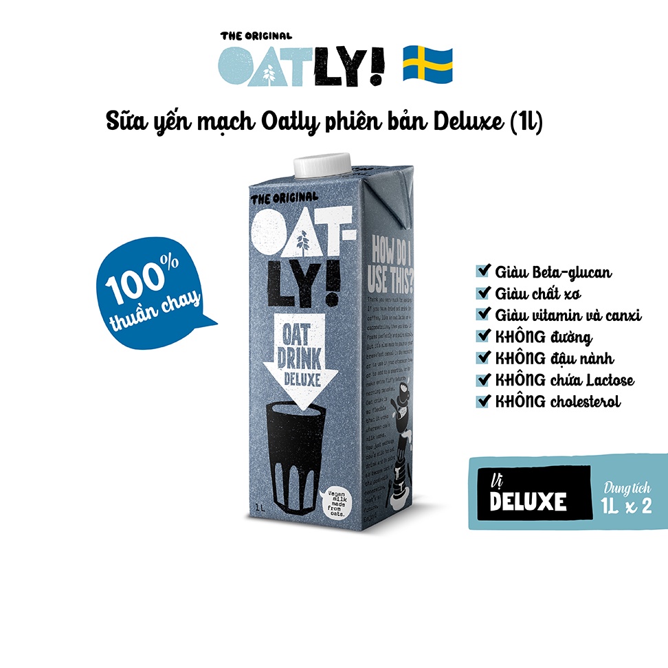 Sữa yến mạch Oatly phiên bản Deluxe (1L)