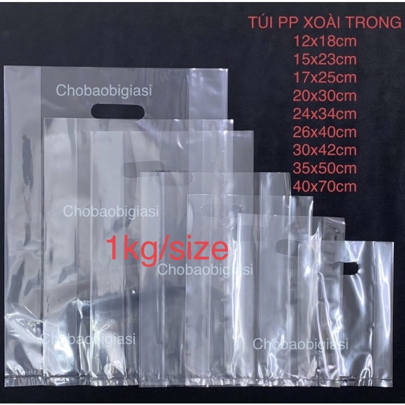 {1kg/size} Túi PP xoài trong suốt đựng thời trang, mỹ phẩm, phụ kiện… (sp y hình)