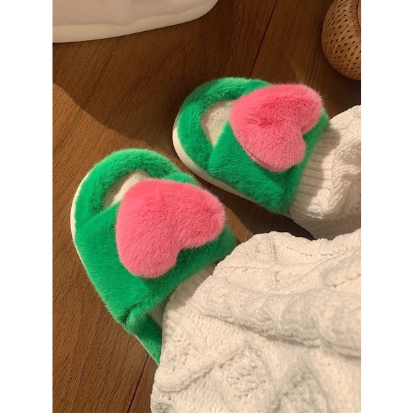 Dép lông trái tim hàng cao cấp - chính hãng xixitiao