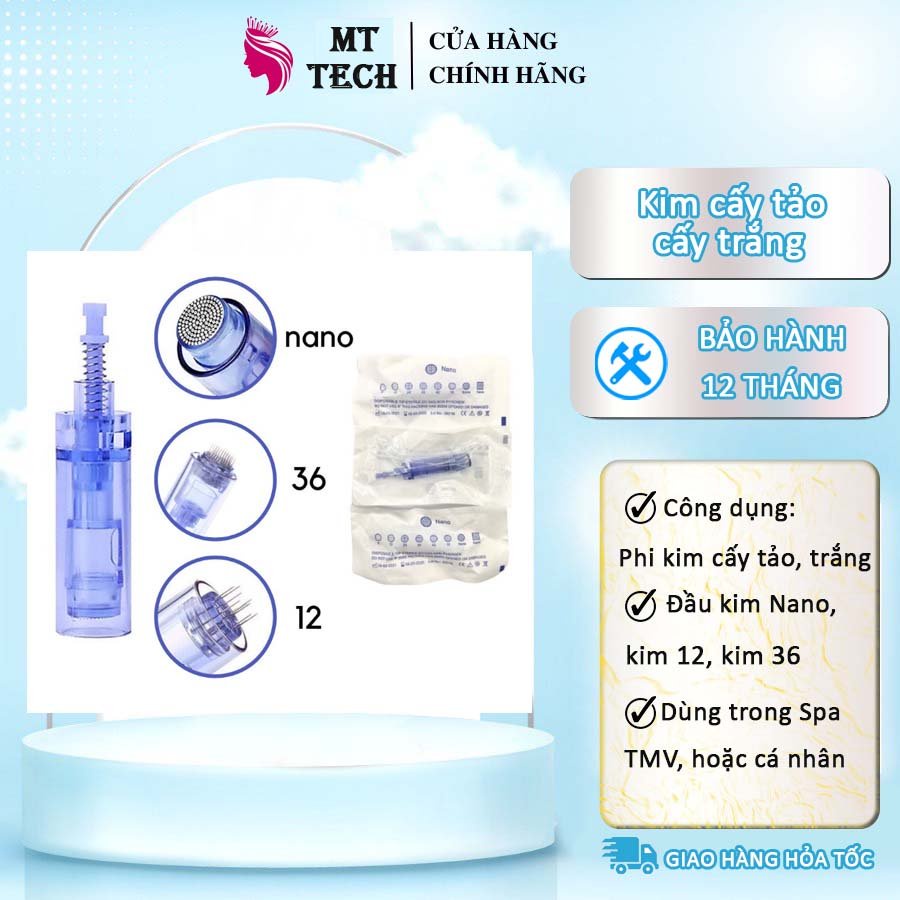 Đầu Kim Máy Drpen Chính Hãng, Nano Kim 12 Kim 36 Cho Máy Phi Kim, Máy Lăn Kim Dr pen.