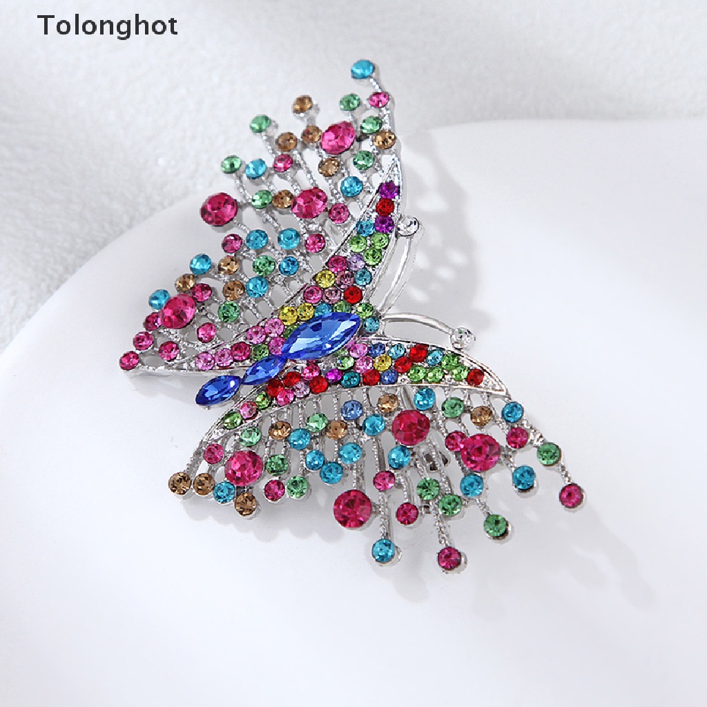 Ghim Cài Áo Hình Bướm Đính Đá Nhiều Màu Sắc Dành Cho Nữ