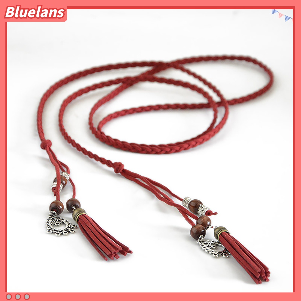 Thắt Lưng Dây Bện Mỏng Đính Hạt Và Tua Rua 48h Thời Trang Cho Nữ