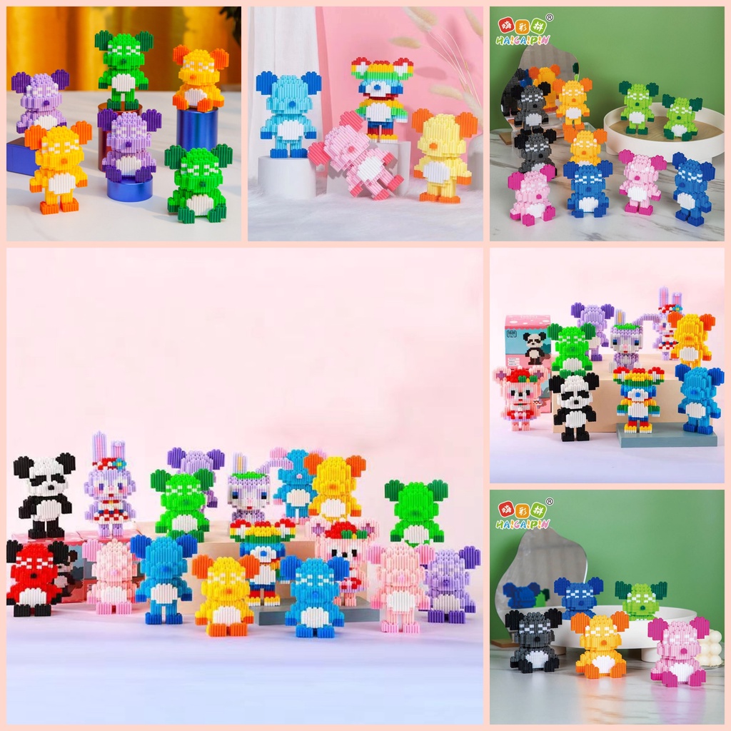 Tổng hợp đồ chơi lego lắp ráp mô hình Bearbrick 3D đáng yêu