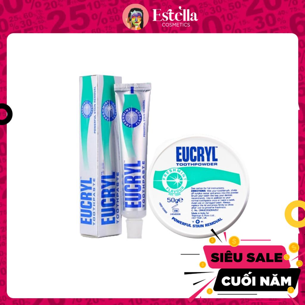 Kem đánh răng Eucryl 62g/ Bột tẩy trắng răng Eucryl 50g