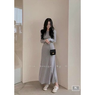Đầm Bozip Dáng Dài Maxi Phối Nút Bên Eo Siêu Xinh