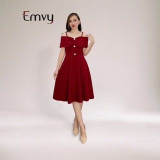 Váy dự tiệc 2 dây dáng xòe chất liệu Mango cao cấp Emvy Fashion K16