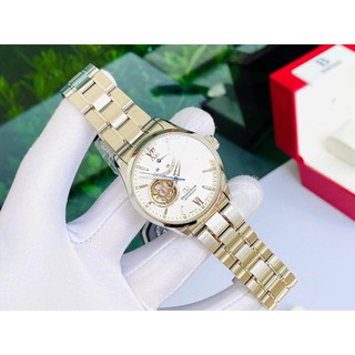 Đồng hồ nam chính hãng orient star re-at0003s00b size 39,hở tim,mặt trắng,báo cót-máy cơ tự động-dây kim loại cao cấp