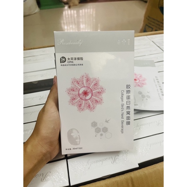 MẶT NẠ YẾN TƯƠI COLLAGEN ROSEBEAUTY - MẪU MỚI 2022