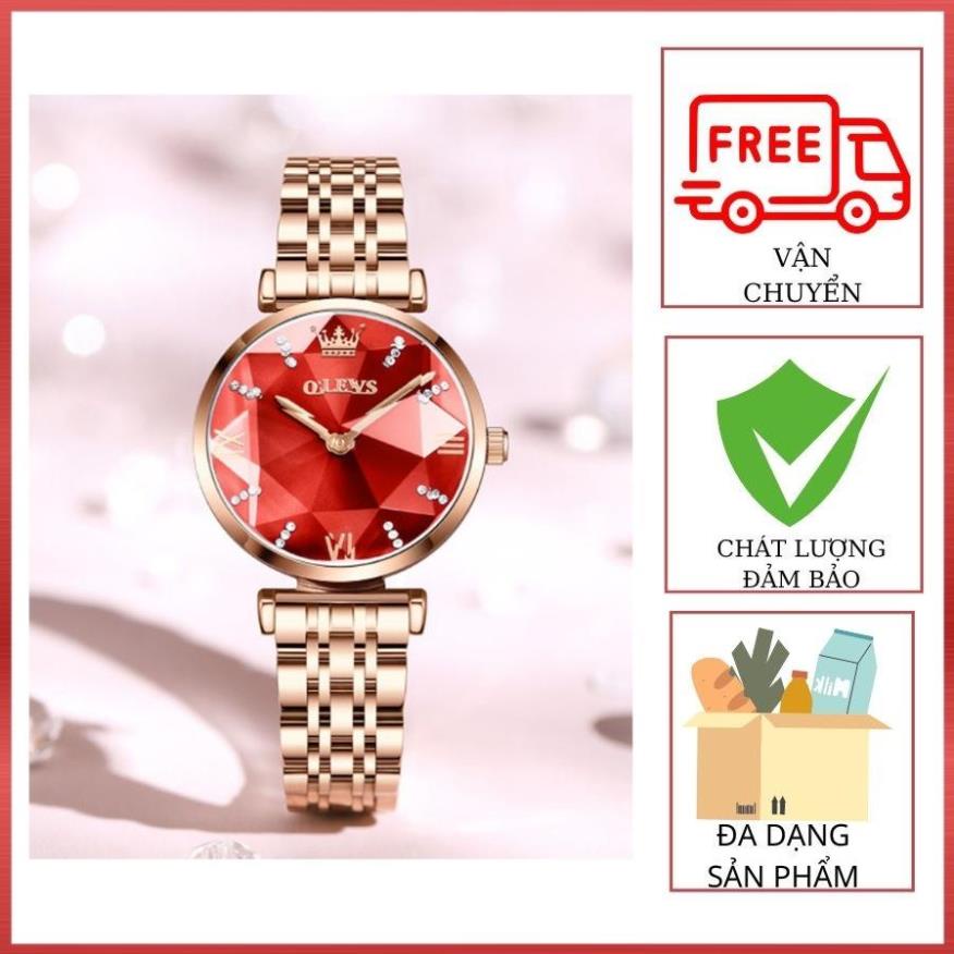 Đồng hồ nữ Olevs mặt kính thạch anh đường kính 32mm,dây đeo thép không gỉ chắc chắn thoải mái,chống thấm nước