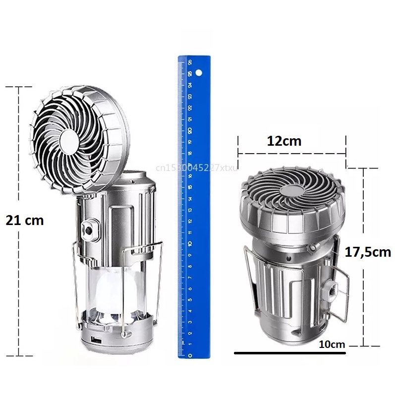 Đèn sạc pin 9299  kèm quạt siêu mát 2 in 1 có sạc năng lượng mặt trời - den pin cam tay