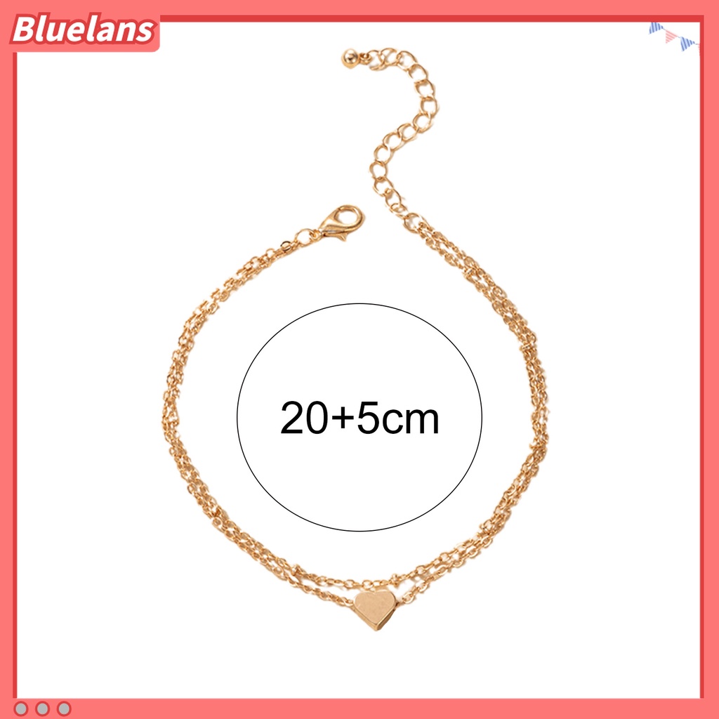 Lắc Chân Hai Lớp Mặt Hình Trái Tim Bằng Hợp Kim Thanh Lịch Có Thể Điều Chỉnh 48h