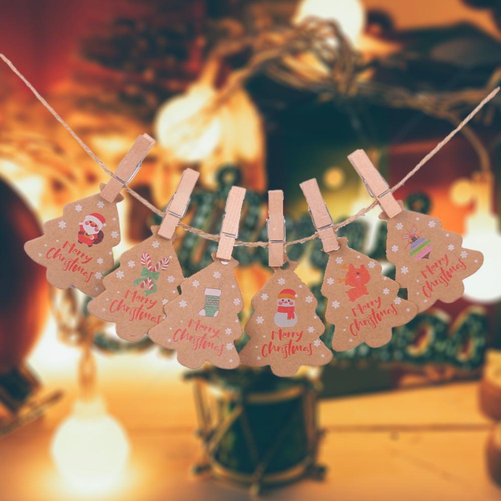 Thẻ Giấy Kraft Treo Trang Trí Cây Thông Giáng Sinh / Năm Mới DIY