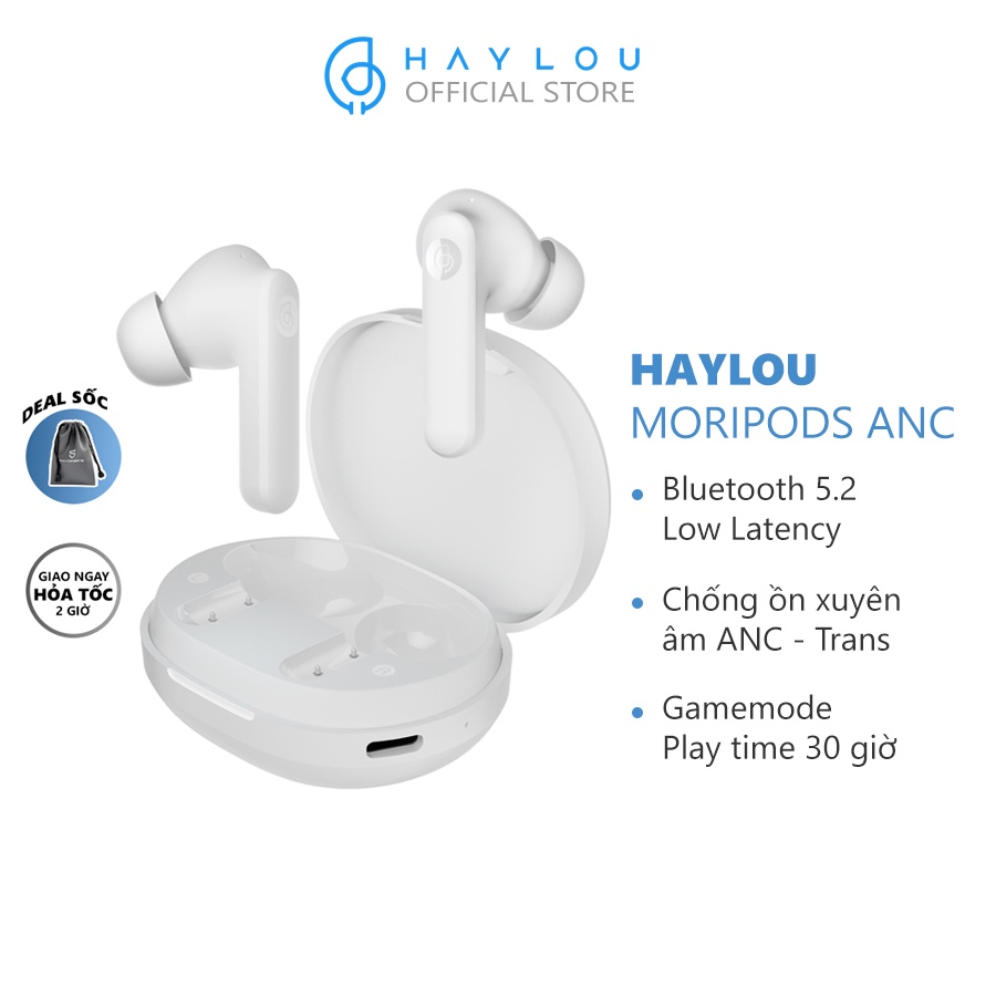 Tai nghe True Wireless Haylou Moripods ANC Gamemode Low Latency Bluetooth 5.2