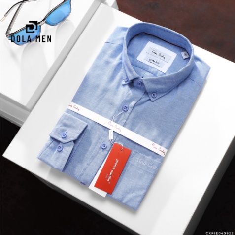 Áo Sơ mi Nam Dài Tay Pierre Cardin PHỐI VIỀN Oxford Full Pack Hàng Xuất Xịn Hàn Quốc Nút Theo Màu Sang Trọng