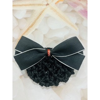 Kẹp búi lưới handmade màu đen viền trắng