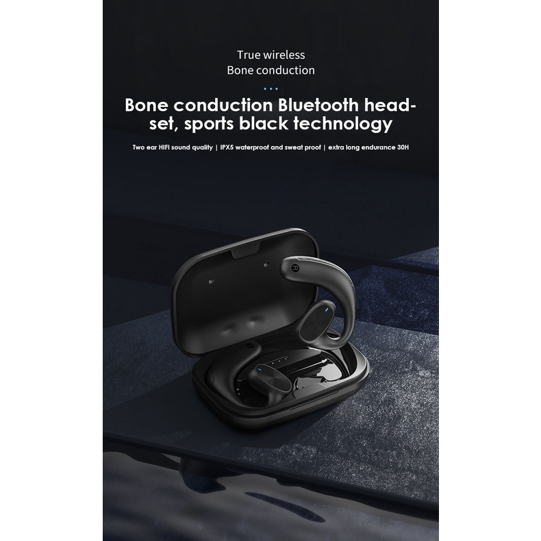 Tai Nghe Bluetooth X6 Truyền Âm Thanh Xương Cá Kèm Hộp Sạc