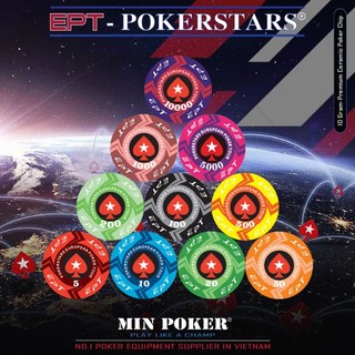 Bộ 300 chip poker gốm ceramic EPT cao cấp