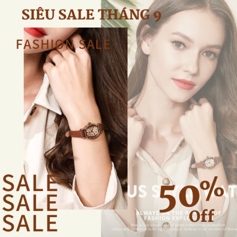 Đồng hồ nữ chính hãng dây da mặt nhỏ JULIUS bảo hành 12 tháng JA-544