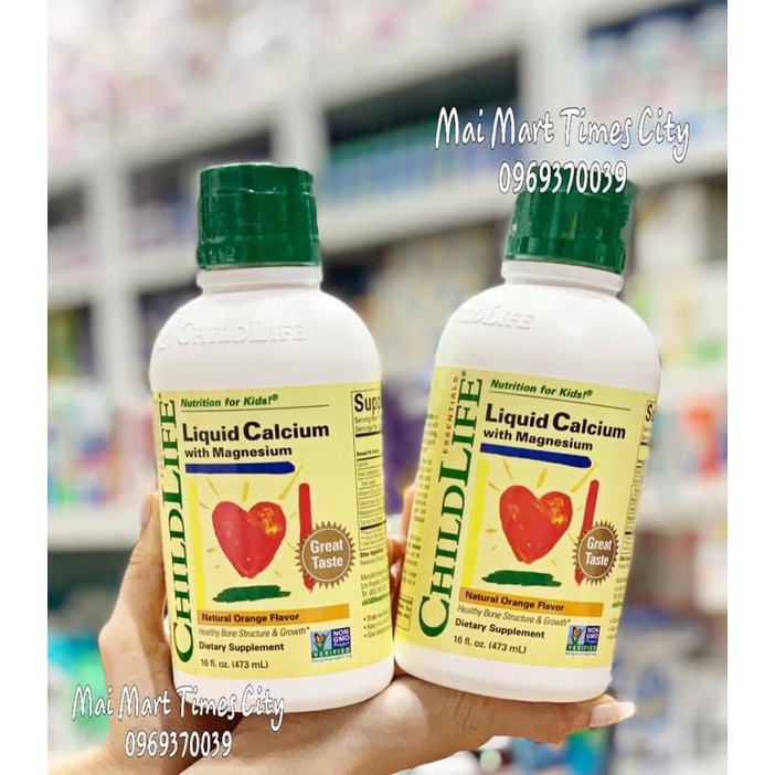 SIRO bổ sung CANXI và KẼM cho bé Childlife liquid calcium with magnesium