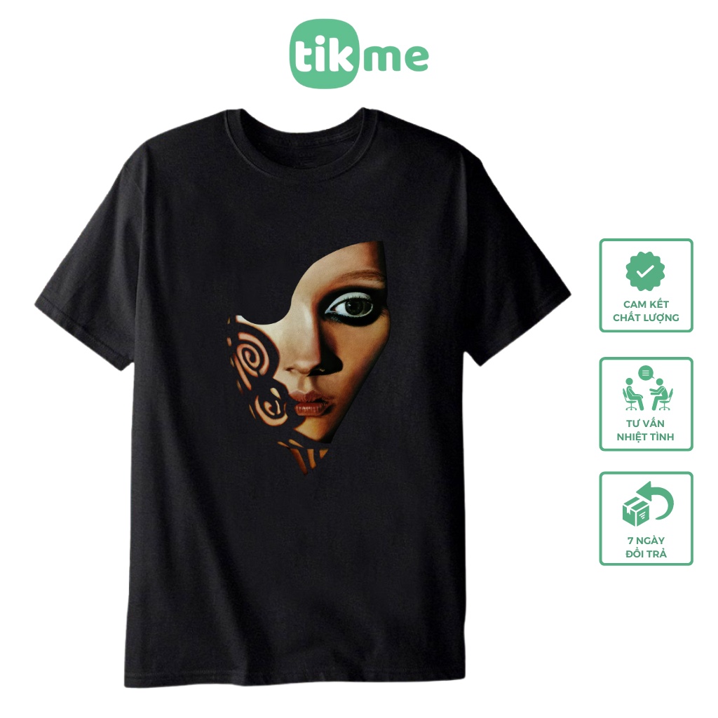 Áo Thun Unisex TIKME Size Xs-3Xl 100% Cotton Khuôn Mặt Lưỡng Lự Đơn Côi