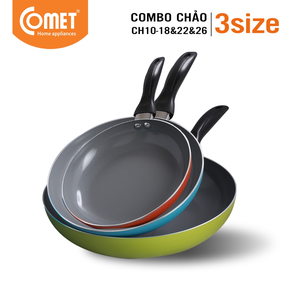 Combo 3 chảo chống dính Ceramic an toàn COMET - CH10-18&22&26 thumbnail