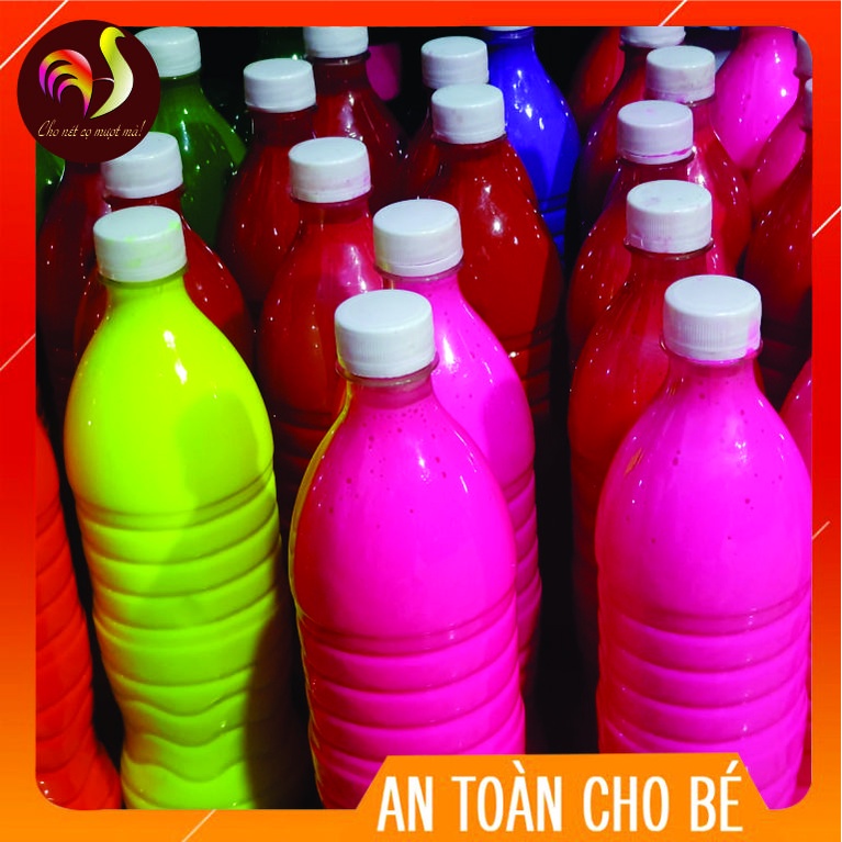 Màu Nước Tô Tượng Thạch Cao 1000ml Chicken 5D bóng đẹp cao cấp có ánh kim tuyến lấp lánh giữ màu lâu bền không phai