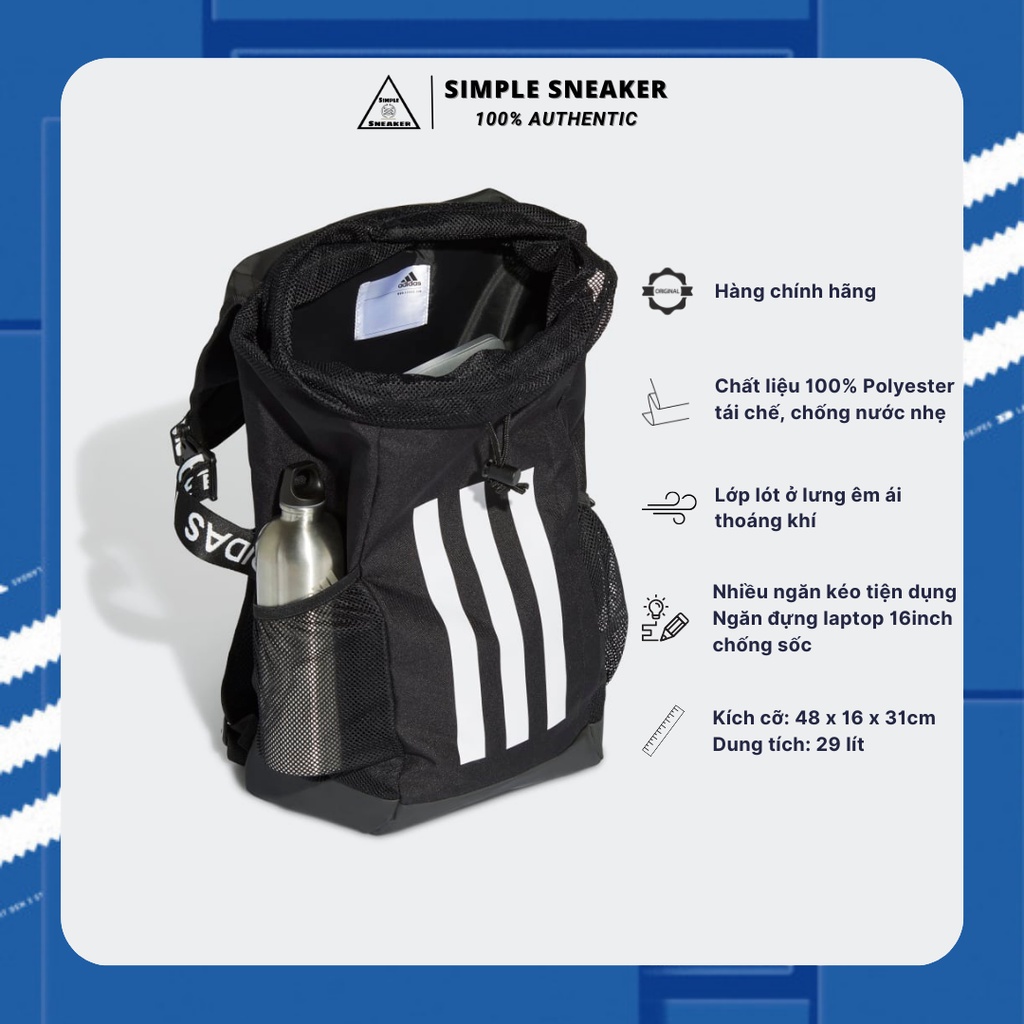 Balo Thể Thao Adidas 🔴CHÍNH HÃNG🔴 Adidas 4ATHLTS Black Backpack  - Balo Tập Luyện Adidas Unisex - Simple Sneaker