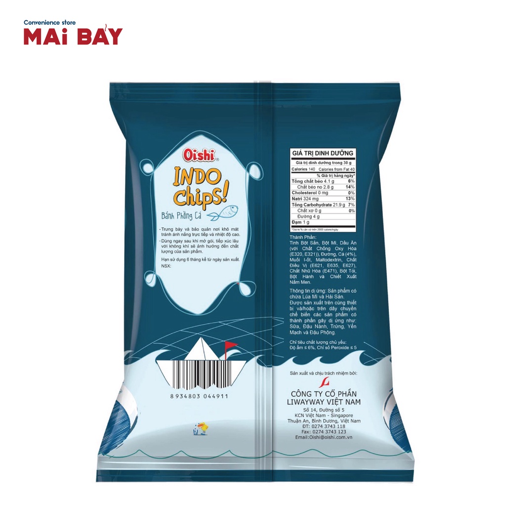 Oishi Snack Bánh Phồng Cá Indo Chips