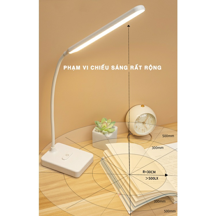 ĐÈN HỌC ĐỂ BÀN, ĐÈN LED CHỐNG CẬN, TÍCH ĐIỆN 3 CHẾ ĐỘ MÀU ÁNH SÁNG
