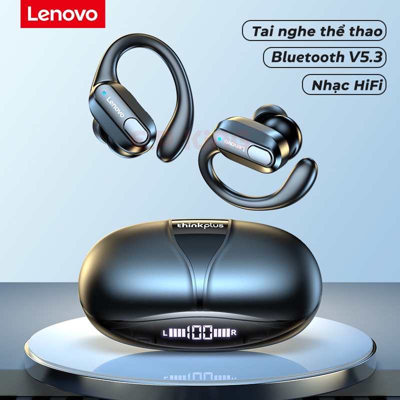 Lenovo XT80 Tai nghe thể thao không dây Bluetooth 5.3 chính hãng có móc micrô âm thanh nổi HiFi