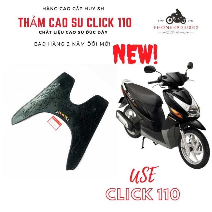Thảm lót chân Click 110 - Thảm Cao Su Xe Máy - Lót Sàn Xe Tay ga Click